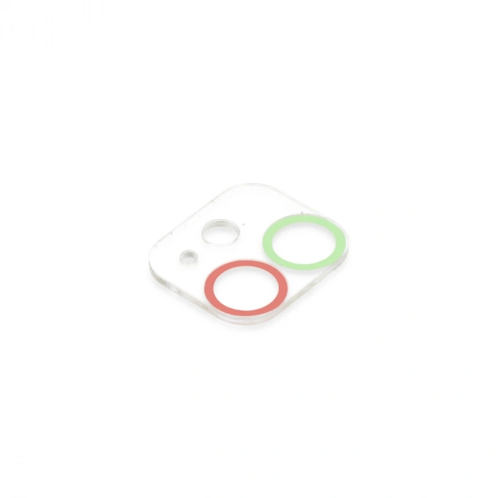 Apple İphone 11 Renkli Kamera Lens Koruma Cam - Yeşil-pembe