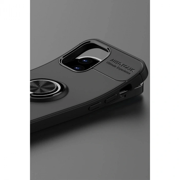 Apple İphone 12 Kılıf Range Yüzüklü Silikon - Kırmızı