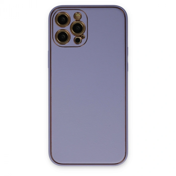 Apple İphone 12 Pro Kılıf Coco Deri Silikon Kapak - Açık Lila