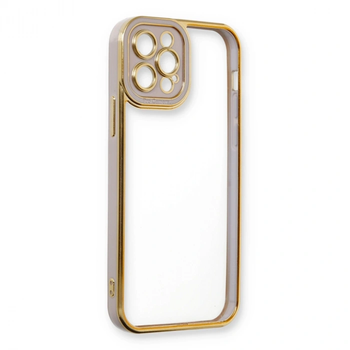 Apple İphone 12 Pro Kılıf Liva Lens Silikon - Lila