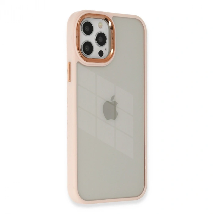 Apple İphone 12 Pro Max Kılıf Dora Kapak - Pudra