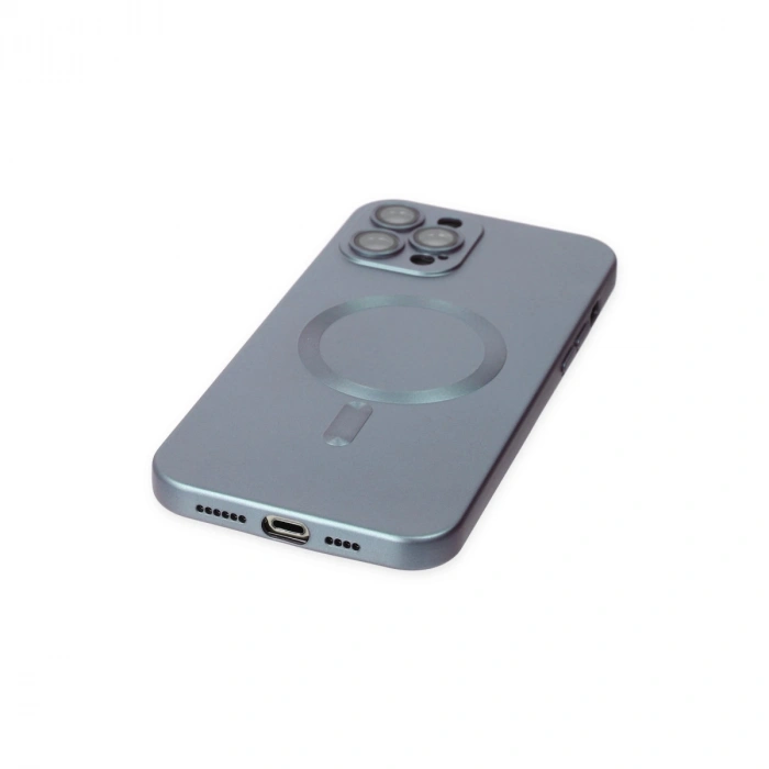 Apple İphone 12 Pro Max Kılıf Moshi Lens Magneticsafe Silikon - Sierra Blue