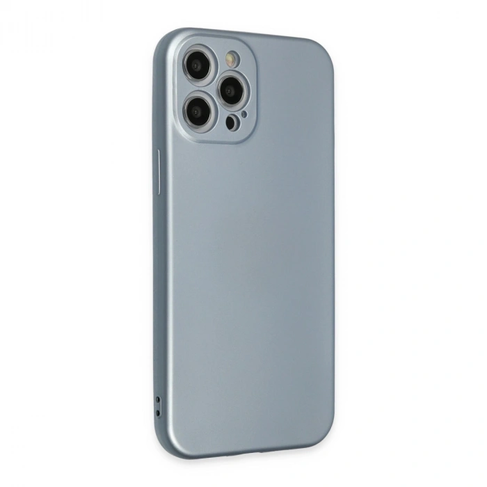 Apple İphone 12 Pro Max Kılıf Nano İçi Kadife Silikon - Sky Blue