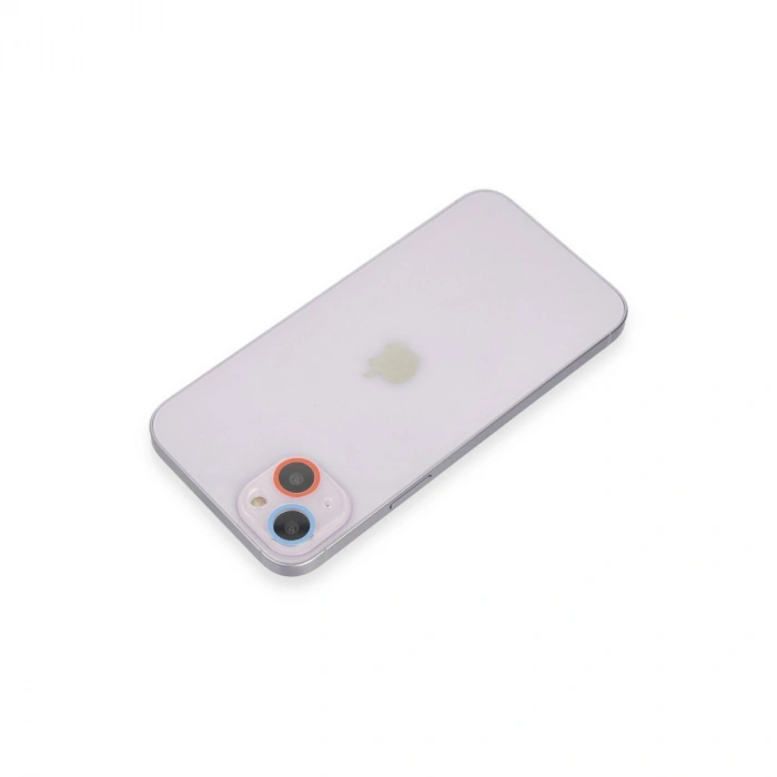 Apple İphone 13 Mini Renkli Kamera Lens Koruma Cam - Pembe-mavi