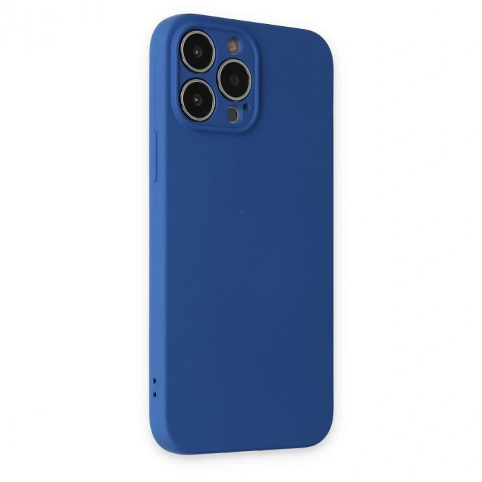 Apple İphone 13 Pro Kılıf Nano İçi Kadife Silikon - Lacivert
