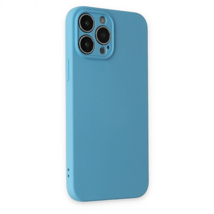 Apple İphone 13 Pro Kılıf Nano İçi Kadife Silikon - Mavi