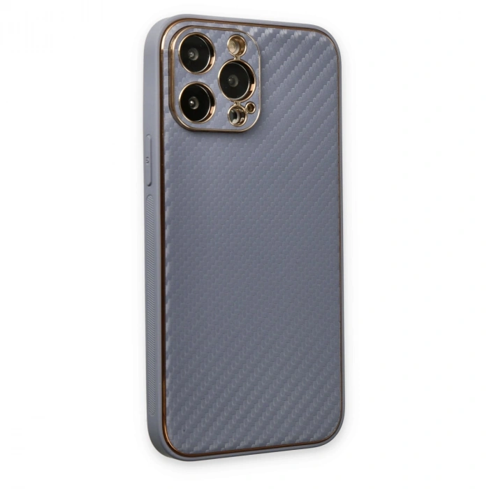 Apple İphone 13 Pro Max Kılıf Coco Karbon Silikon - Gri