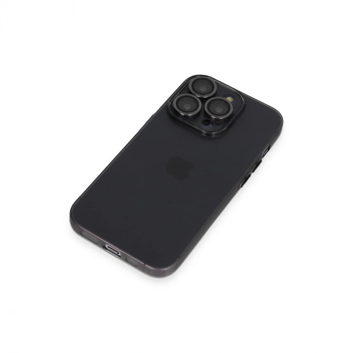 Apple İphone 13 Pro Max Kılıf Luko Lens Silikon - Siyah