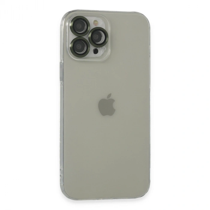 Apple İphone 13 Pro Max Kılıf Luko Lens Silikon - Yeşil