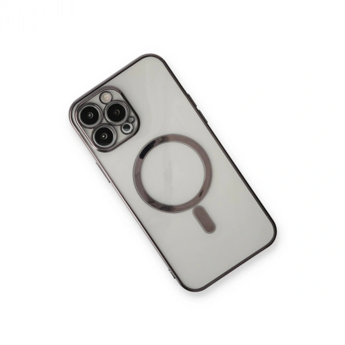 Apple İphone 13 Pro Max Kılıf Magneticsafe Lazer Silikon - Siyah