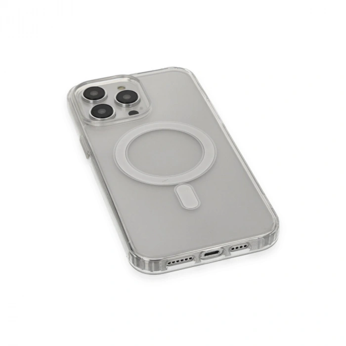 Apple İphone 13 Pro Max Kılıf Matte Şeffaf Magneticsafe - Şeffaf