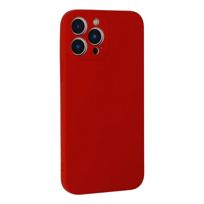 Apple İphone 13 Pro Max Kılıf Nano İçi Kadife Silikon - Kırmızı