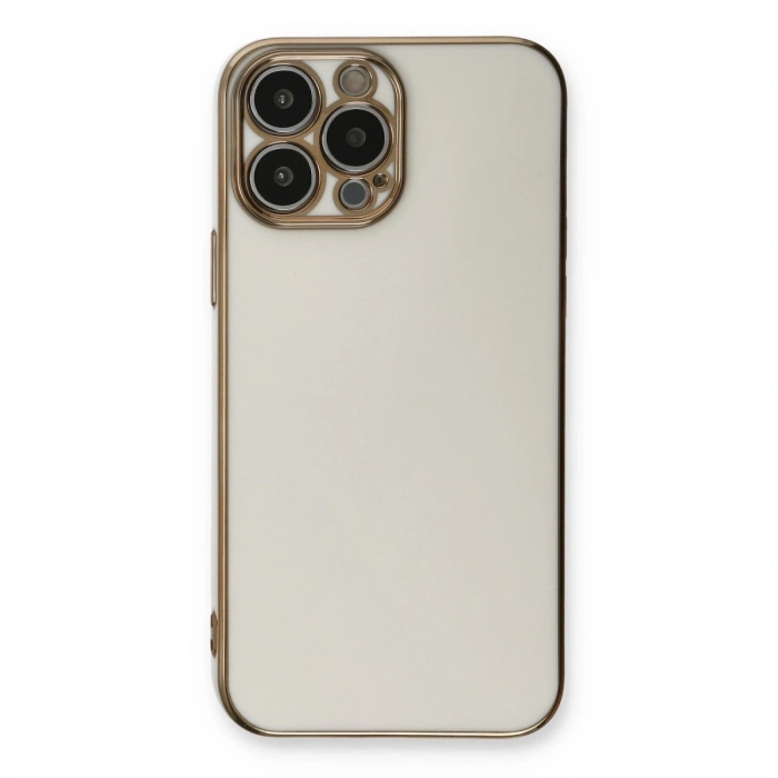 Apple İphone 13 Pro Max Kılıf Volet Silikon - Beyaz