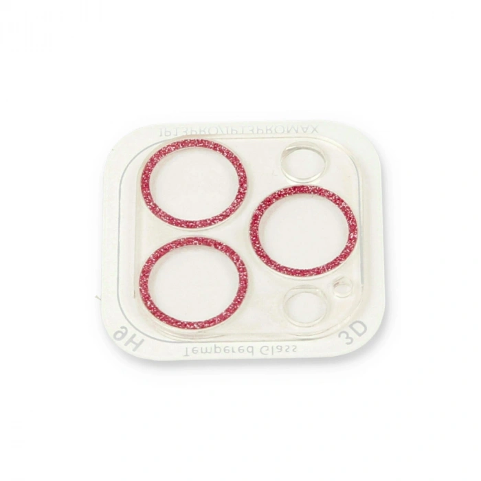 Apple İphone 13 Pro Shine Kamera Lens Koruma Cam - Pembe