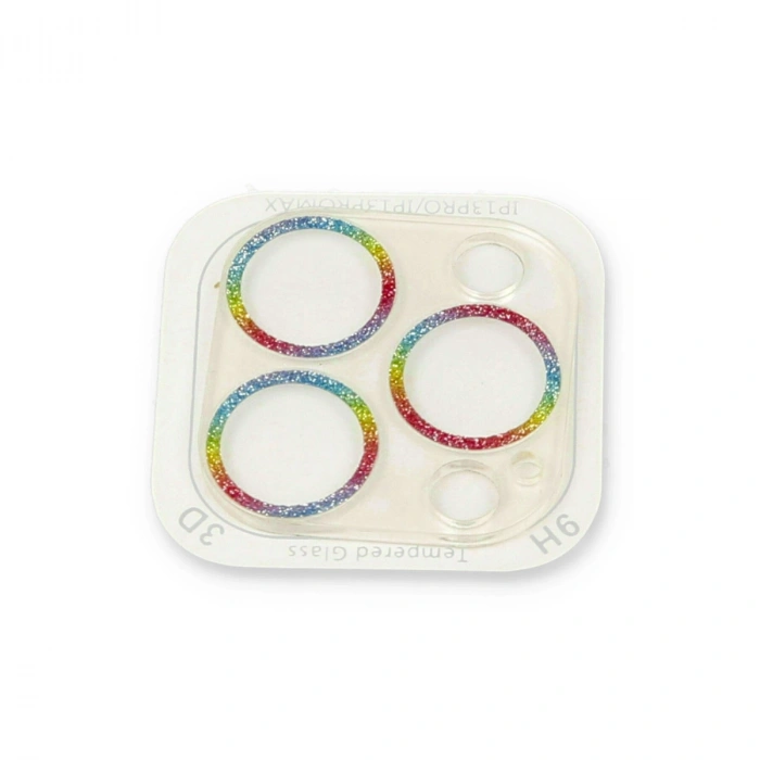 Apple İphone 13 Pro Shine Kamera Lens Koruma Cam - Rainbow