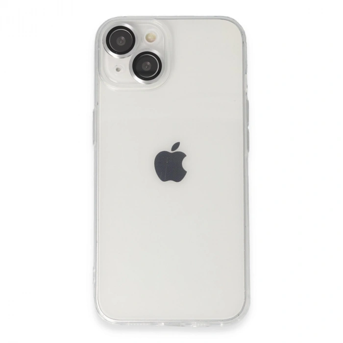 Apple İphone 14 Kılıf Luko Lens Silikon - Gümüş