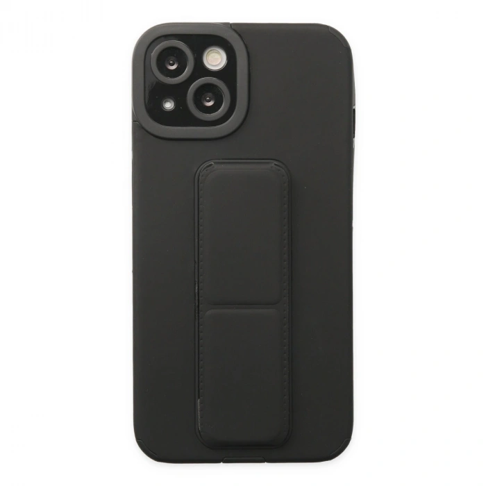 Apple İphone 14 Plus Kılıf Mega Standlı Silikon - Siyah