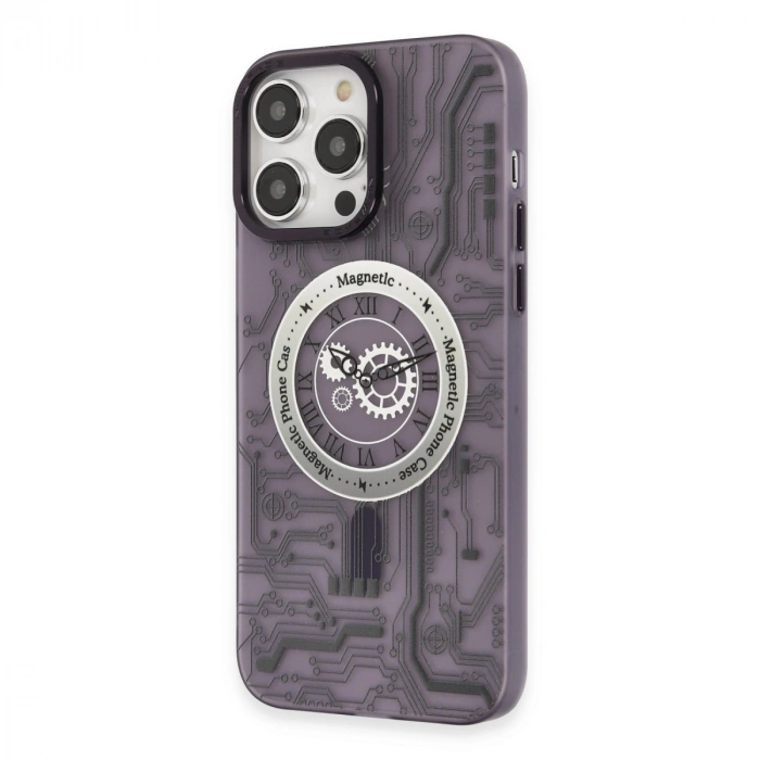 Apple İphone 14 Pro Kılıf Apollo Magneticsafe Desenli Kapak - Apollo Mor - 5