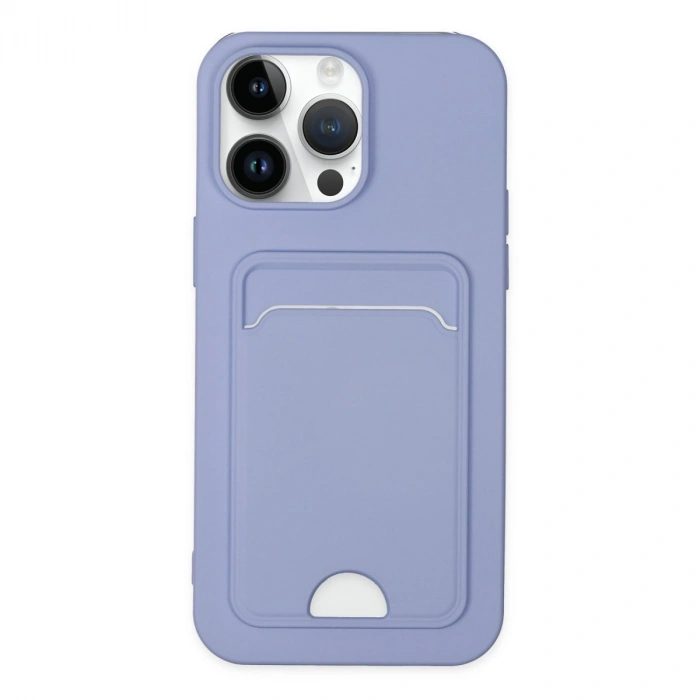 Apple İphone 14 Pro Kılıf Kelvin Kartvizitli Silikon - Lila