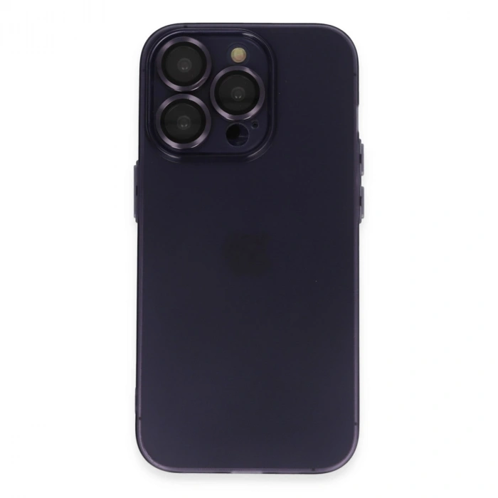 Apple İphone 14 Pro Max Kılıf Luko Lens Silikon - Derin Mor