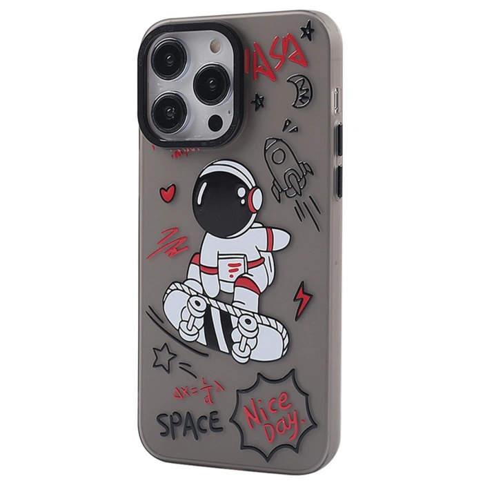 Apple İphone 14 Pro Max Kılıf Prada Desenli Kapak - Prada Siyah - 1