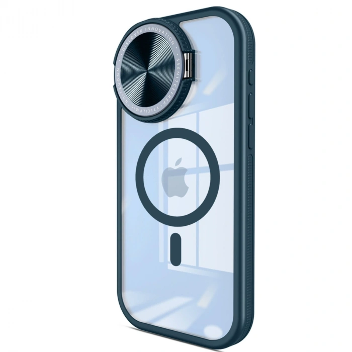 Apple İphone 14 Pro Max Kılıf Teleskop Lens Magsafe Silikon Kapak - Lacivert