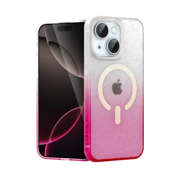 Apple İphone 14 Pummel Shiny Magsafe Kapak - Pembe