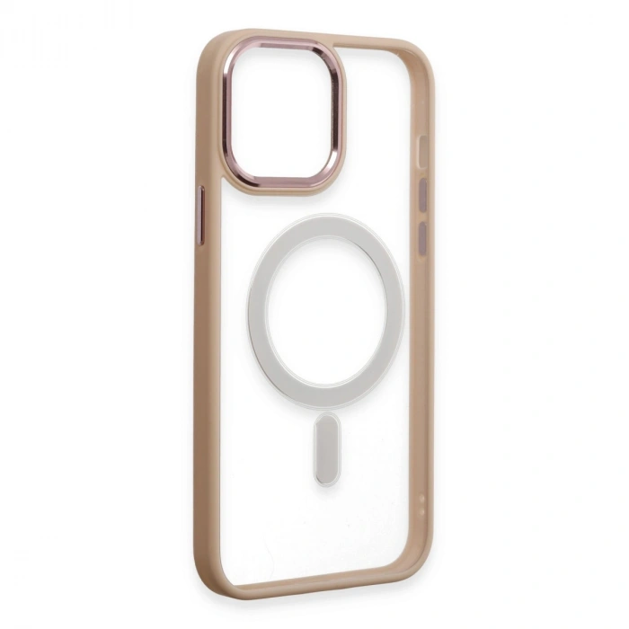 Apple İphone 15 Pro Kılıf Room Magneticsafe Silikon - Pudra