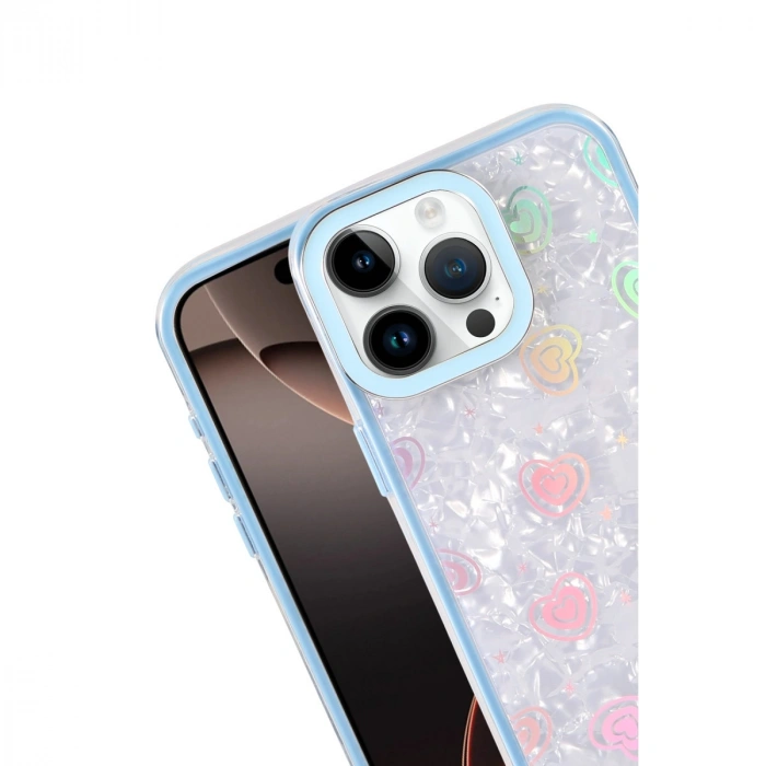 Apple İphone 15 Pro Lumi Desenli Kapak - Mavi