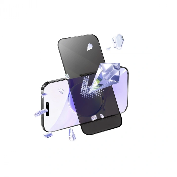 Apple İphone 15 Pro Max Bilvis 5in1 5d Magic Hayalet Cam Ekran Koruyucu - Siyah