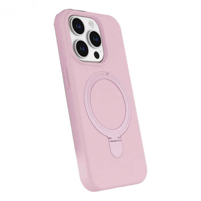 Apple İphone 15 Pro Max Regal Magsafe Standlı Kapak - Açık Pembe