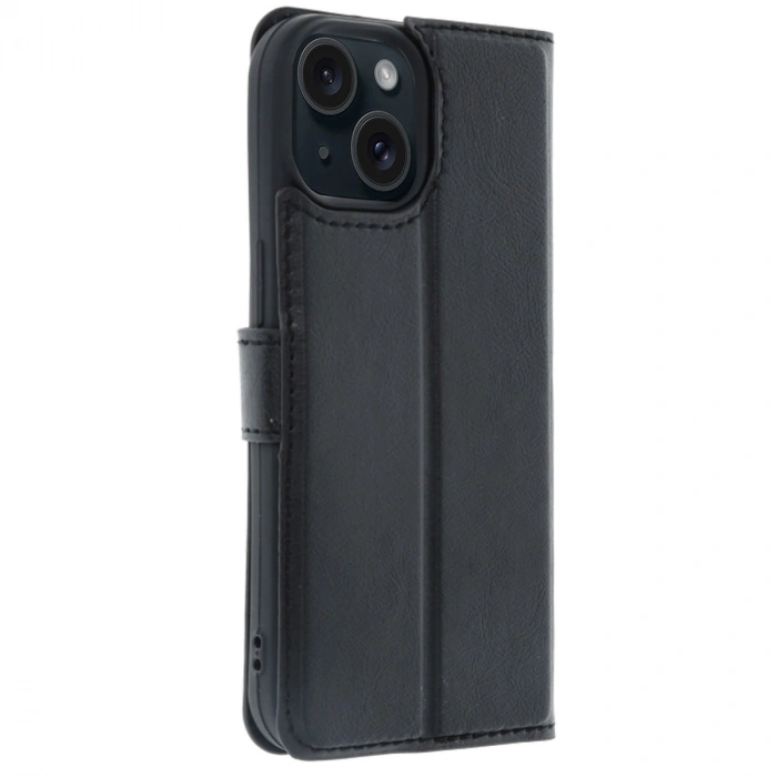 Apple İphone 15 Trend S Plus Kapaklı Kılıf - Siyah