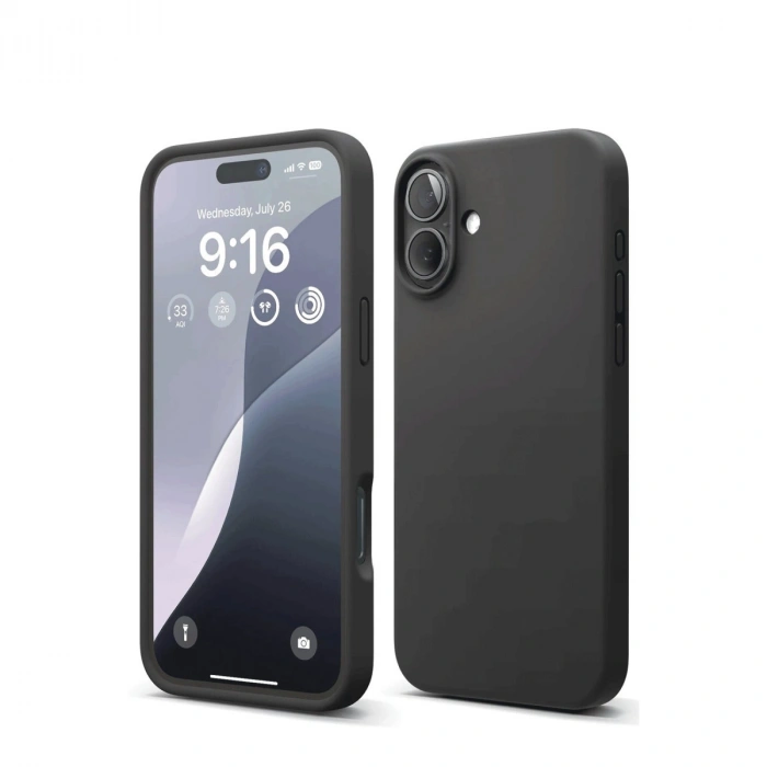Apple İphone 16 Kılıf Nano İçi Kadife Silikon - Siyah