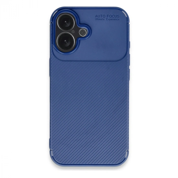 Apple İphone 16 Plus Kılıf Auto Focus Karbon Kapak - Lacivert