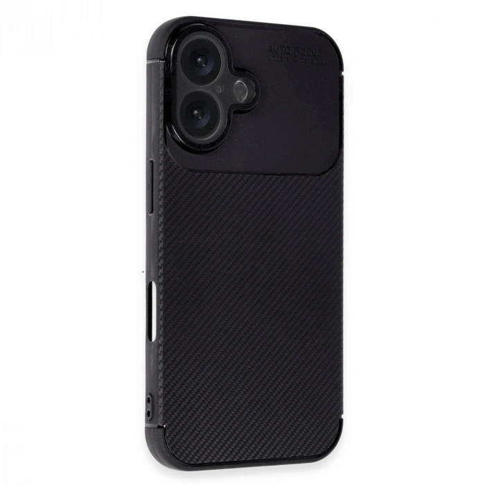 Apple İphone 16 Plus Kılıf Auto Focus Karbon Kapak - Siyah