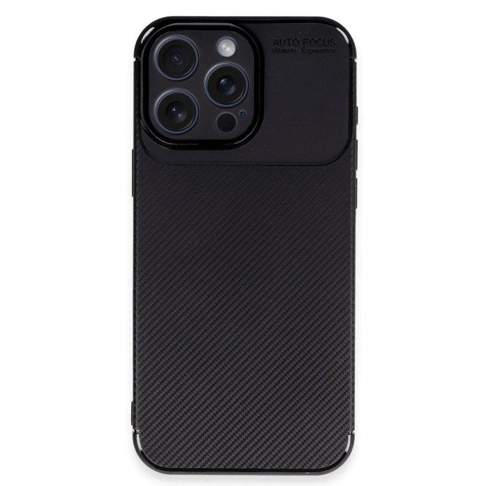 Apple İphone 16 Pro Max Kılıf Auto Focus Karbon Kapak - Siyah