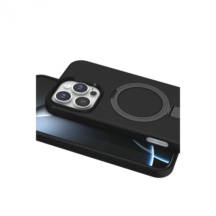 Apple İphone 16 Pro Max Regal Magsafe Standlı Kapak - Siyah