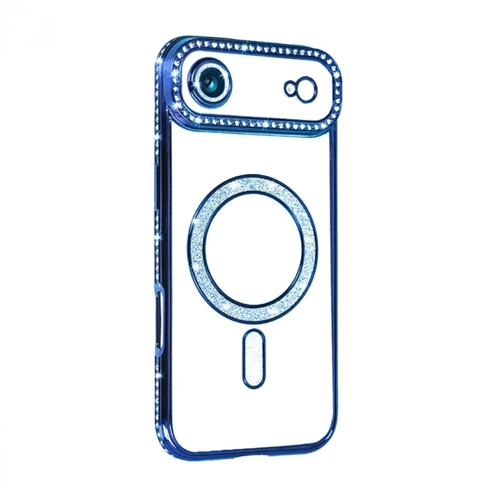 Apple İphone 17 Air Joke Simli Magneticsafe Kılıf - Mavi