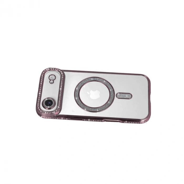 Apple İphone 17 Air Joke Simli Magneticsafe Kılıf - Pembe