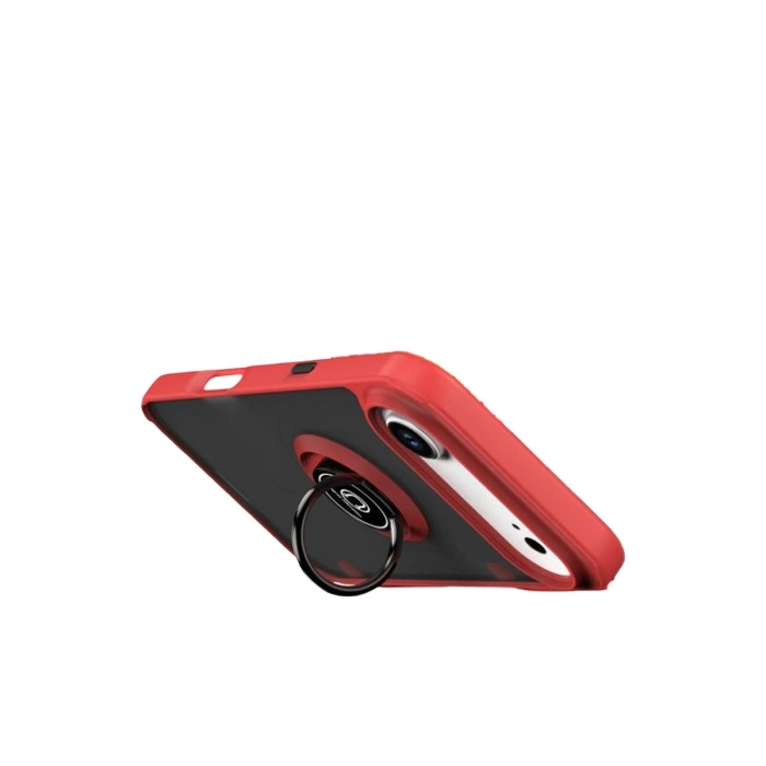 Apple İphone 17 Air Montreal Yüzüklü Silikon Kapak - Kırmızı