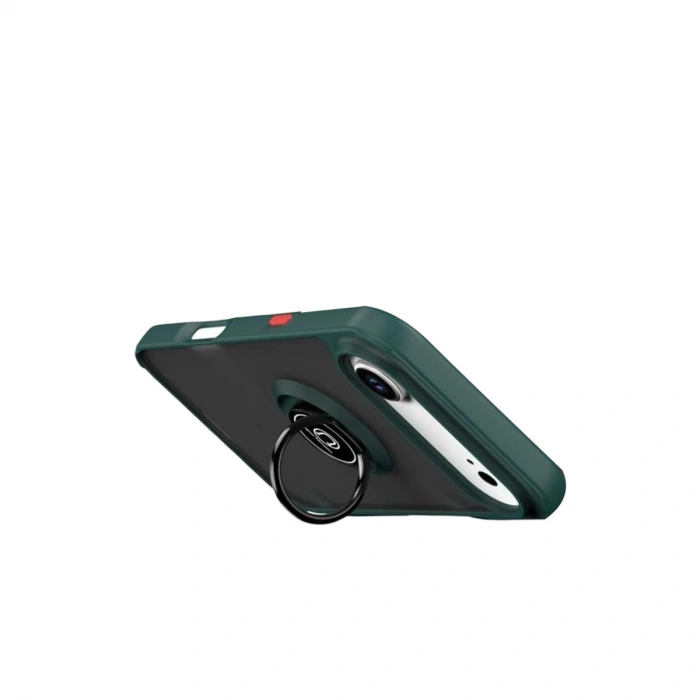 Apple İphone 17 Air Montreal Yüzüklü Silikon Kapak - Yeşil