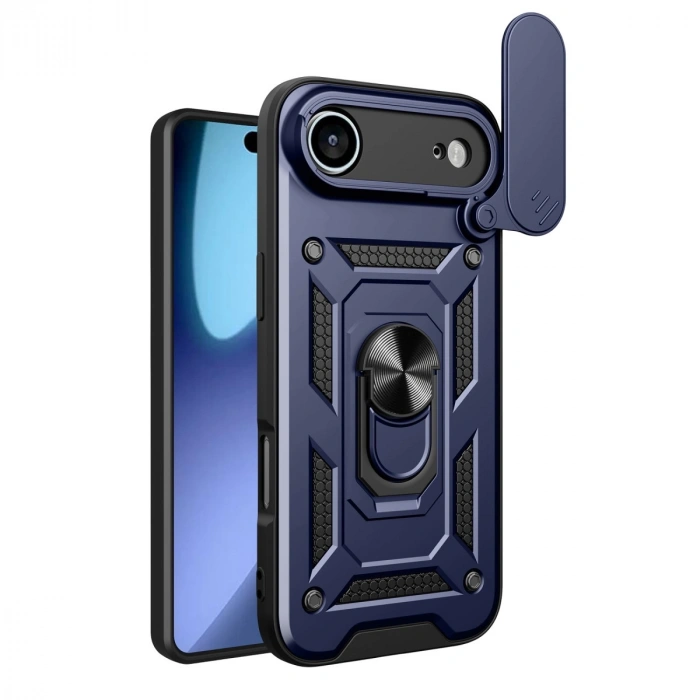 Apple İphone 17 Air Pars Lens Yüzüklü Silikon - Lacivert
