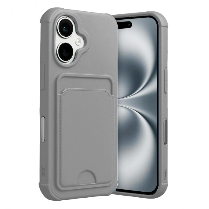 Apple İphone 17 Kelvin Kartvizitli Silikon - Gri