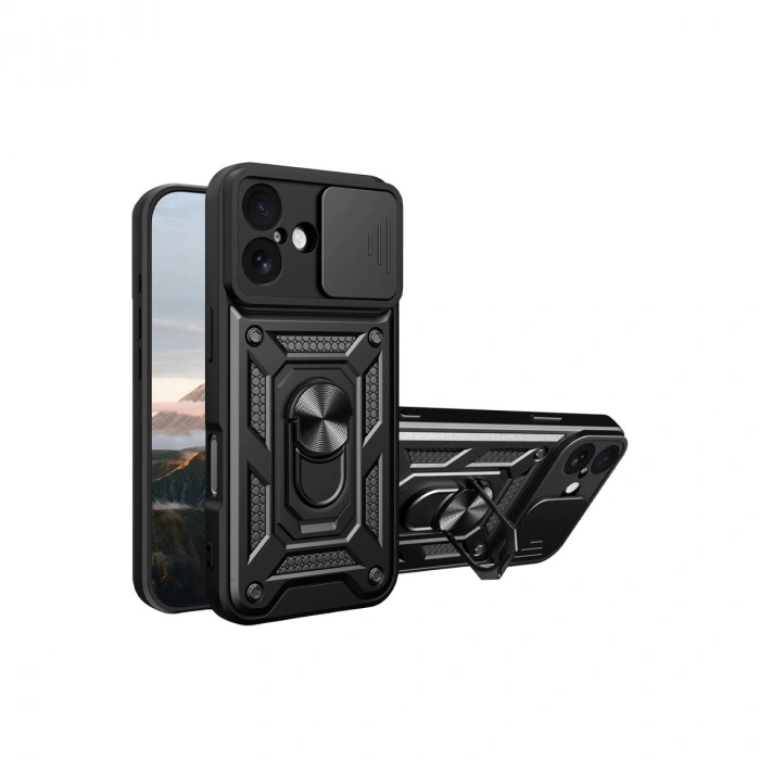 Apple İphone 17 Pars Lens Yüzüklü Silikon - Siyah