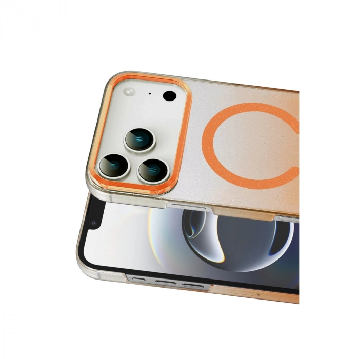 Apple İphone 17 Pro Glossy Magsafe Kapak - Turuncu