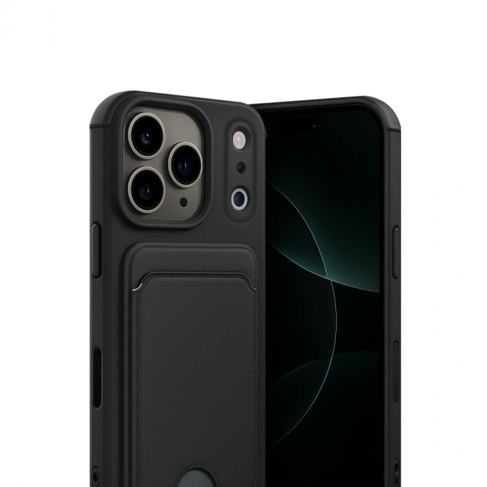 Apple İphone 17 Pro Kelvin Kartvizitli Silikon - Siyah