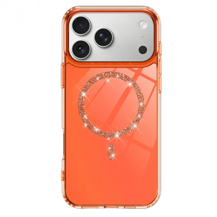 Apple İphone 17 Pro Max Live Diamond Magsafe Kapak - Turuncu