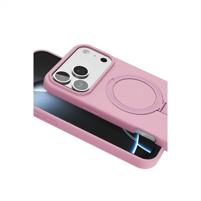 Apple İphone 17 Pro Max Regal Magsafe Standlı Kapak - Açık Pembe