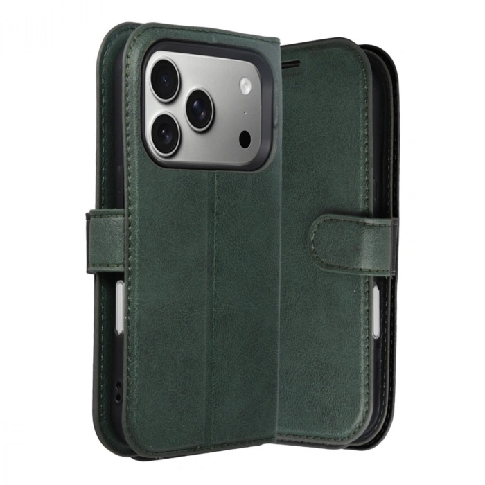 Apple İphone 17 Pro Trend S Plus Kapaklı Kılıf - Yeşil