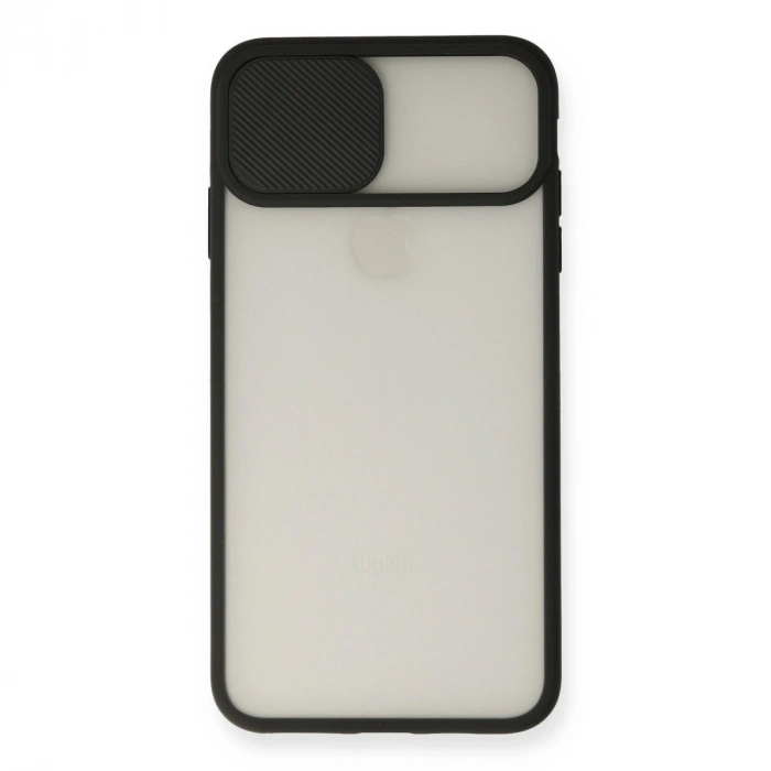 Apple İphone Xs Max Kılıf Palm Buzlu Kamera Sürgülü Silikon - Siyah